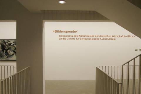 Ausstellungsansicht, Eingangsbereich, K. O. Götz, 2006, GfZK Leipzig, Foto: Niklas Lichti