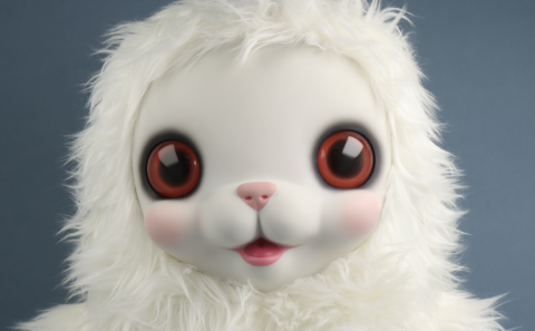 Mark Ryden: Yuki the Young Yak (White), 2022; Sculpture: rubber, fur; Image: Courtesy of the artist, Perrotin and Artoyz – Golem